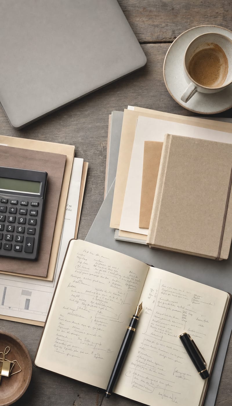 Dokumente, Notizen und Arbeitsmaterialien für die Analyse
